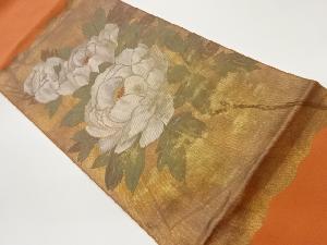 引箔牡丹模様袋帯